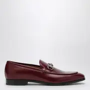 [GUCCI] Rosso Ancora leather moccasin with Horsebit 8 UK Red