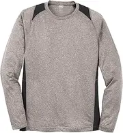 [SPORT-TEK] Long Sleeve Heather Colorblock Contender™ Tee. ST361LS Vintage