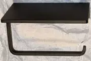 California Faucets Single Post Toilet Paper Hand Towel Holder Shelf Matte Black