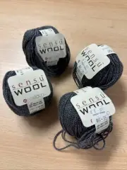 SENSU WOOL Berroco Yarn NIP Wool Blend Gray 4 Balls 6645