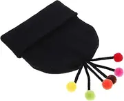 [Healeved] Women Knit Pompom Cuffed Beanie for Running Cycling Sleep Cap Cozy Beanie Headwear for Women Men Black