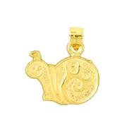 14K Gold Silhouette Snail Charm