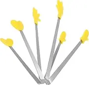 FELTECHELECTR 3pcs Portable Food Tongs Non Slip Ice Tongs for Serving Snacks Ice Cubes Sugar Cubes Kitchen Accessory for Home Camping Parties