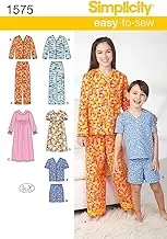 Simplicity 1575 Girl's & Boy's Loungewear Sewing Pattern, Size 3-4-5-6