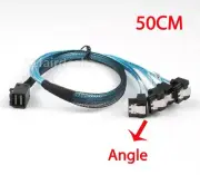 Mini SAS SFF-8643 to 4 SATA 7PIN 12Gbps Angle HD Data Cable convertor 50CM