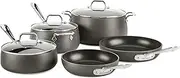 [All-Clad] HA1 Hard Anodized Nonstick Dishwasher Safe PFOA Free Cookware Set 8-Piece Black