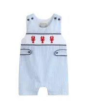 Lil Cactus Crawfish Smocked Shortall