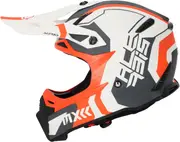 Acerbis Profile 5, motocross helmet , color: Matt White/Grey/Neon-Orange , size: M