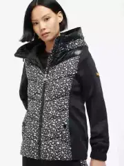 RRP 337$ Barbour International Condor Quilted Sweat Jacket Black Women 10 Size