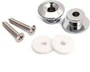 EPIGEIST 2 PCS Mushroom Head Strap Lock for Electric Acoustic Guitar Bass Mandolin Secure Strap Button with Mounting Screws for Easy Installation Silver