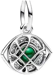 [The Charmery] Marvel Doctor Strange Agamotto Eye Dangle Charm 925 Sterling Silver Pendant Charm Compatible with Pandora Charms,and Many Other UK Charm Bracelets, Metal