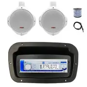Dual Marine Radio,Spa Bezel,Adapter, Antenna,Wire, 2x 6.5" 200W White Speaker