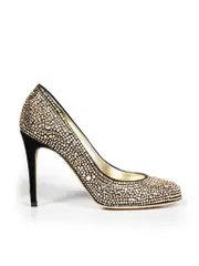 Gold Swarovski Crystal Embellished Pumps