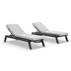 NEW Bondi Outdoor Aluminium Sun Lounge Set With Santorini Side Table