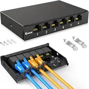 Enmane 6 Port Patch Panel 0.5U CAT6 Keystone Patch Panel for Desk Mount Home Ethernet Termination Box (EM-0.5U CAT6)