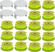 AC80RL3 String Trimmer Replacement Spool Compatible with Ryobi One Plus+ 18v 24v 40v Auto-Feed Cordless Trimmers, 11ft 0.08inch Spool Refills for Ryobi Weed Wacker String (16 Spools, 4 Caps)