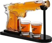 8oz Gun Whiskey Decanter Sets with 2 Glasses, Liquor Decanter Set, Unique Christmas Birthday Gift Idea for Men Dad, Cool Christmas Stuff for Him Husband, Dispenser for Bar Drinking Party