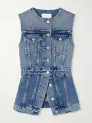 [Citizens of Humanity] Citizens of Humanity - Idalene Paneled Organic Denim Vest - Mid denim - large large Blue