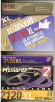 Pack of 4, Maxell DC-2120XL Mini Data Cartridge, QIC-80 Formatted, New