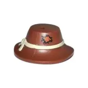 LEGO - Minifig, Headgear Hat, Wide Floppy Brim with Knotted Tan Band and Patch