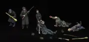 1/35 Resin Figure Model Kit German Soldiers Defenders Wounded WW2 War Unpainted