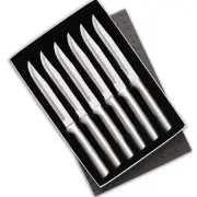 Rada Cutlery Utility Steak Knives Gift Set Stainless Steel Blades with Alumin...