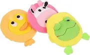 WOONEKY Toddler Bath Sponge Scrubber 3 Pack Natural Animal Shower Sponge Bathing Wipes for Baby Bath