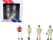 Race Drivers 4 Piece Diecast Figure Set BRE for 1/64 Scale Models by Tarmac and