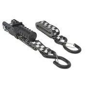 KEEPER 47308 8' Ratchet Tie-Down, 4 Pack, Black, White