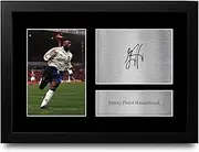 HWC Trading Jimmy Floyd Hasselbaink Leeds United Gifts Printed Signed Autograph Picture for Football Fans and Supporters - A4 Framed