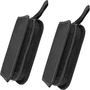 Umaki 2pack Small Tool Pouch Organizer, Canvas Zipper Pouch with 13 Adjustable Loops and a Storing Belt, Utility Tool Bag for Craft Making, Maintenance, Electrician and Carpenters, 8'' x 4'', Black