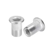 M6 Aluminum Alloy Rivet Nuts Flat Head Insert Nutsert 100 Pcs