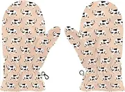 [Joisal] Cute Cows Pattern Kids Gloves Lined, Soft Gloves Kids, Soft and Warm, Boys Gloves 6 8 Warm, Medium, Cute Cows Pattern 1
