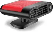 Car Heater, 12V / 24V 150W Portable Car Heater Defroster, Windshield Car Heater Fan, 2 in 1 Fast Heating and Cooling Defrost, Car Vehicle Truck Fan Defogger with Cigarette Lighter Plug red 24V