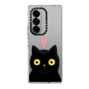 Galaxy Z Fold6 Clear Case Funny cute black cat