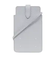 neck-strap leather phone case One size Gray