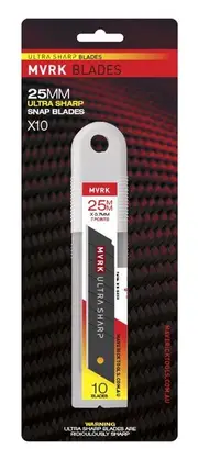 MVRK 1016-25US10 - Ultra Sharp 25mm Snap Blades - 10 Pack