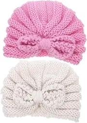 [PACKOVE] Knit Hat Comfortable Turban Beanie Caps for Boy Girl and Warm Crochet Hats for Winter for Photos and Family Outings