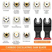 4Pcs Carbide Oscillating Saw Blades Set Oscillating Multitool Blades wenEZ
