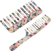 FRCOLOR Plastic Wide Tooth Comb for Hair Styling Curly Hair Comb Hairdressing Tool