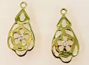 PANDORA | 14K GOLD DIAMOND FLOWER EARRINGS ✪NEW✪ 250411D RARE RETIRED COMPOSE US