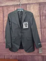 Kenneth Cole Mens Black Flex Suit Separate Jacket Slim Fit Size 38R