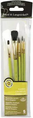 3 Pack Royal & Langnickel(R) Sable/Camel Value Pack Brush Set-5/Pkg 9119