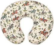 Tongluoye Western Cow Boy Horse Nursing Pillow Cover for Baby Girl Boy Removable Covers for Breastfeeding Pillows Stretchy Breast Feeding Pillowcases for Moms Gifts Nursing Covers