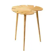 Leaf Shape Gold Finish Aluminum Side Table For Drink Plant Stand Home & Garden
