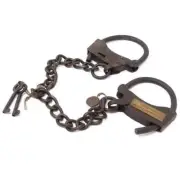 Adjustable Handcuff Alcatraz San Francisco Iron Cuffs with 2 Keys Antique Style