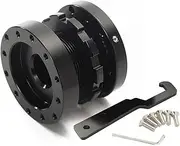 POEXIR Aluminum Steering Wheel Boss Kit 40mm-70mm Adjustable Hub Spacer Universal Car Black Steering Wheel Hub Adapter