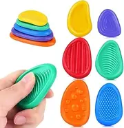 Fidget Toys Sensory Stone for Kids: 6 Pack Textured Soft Worry Stone for Autism Kids Calming - Fidget Stress Toys for Students Anxiety Relief - Small Prizes Fidget Toys