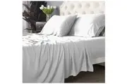 Park Avenue Split King Fitted Sheet Set Pillowcases 500TC Bamboo Cotton White