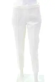 J Crew Womens High Rise Martie Skinny Leg Khaki Pants White Cotton Size 4